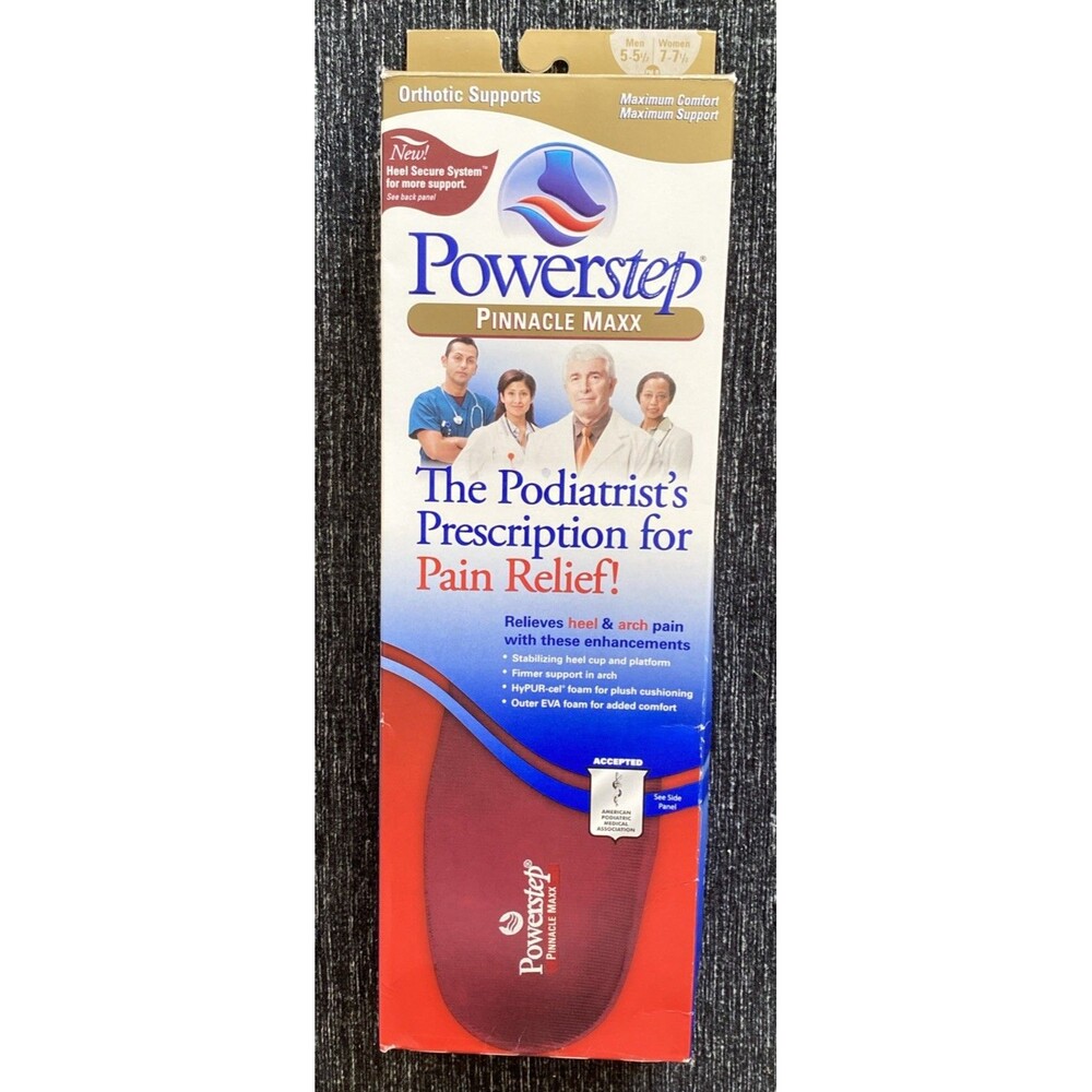 Powerstep Pinnacle MAXX Orthotic Foot Arch Supports Inserts Insoles PM-B USA New
